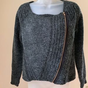 Sweater with Asymmetrical Zipper Front